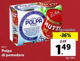 Lidl Mutti Polpa di pomodoro offerta