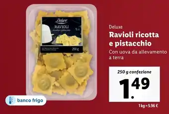 Lidl Deluxe Ravioli ricotta e pistacchio offerta