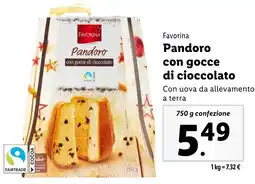 Lidl Favorina Pandoro con gocce di cioccolato offerta