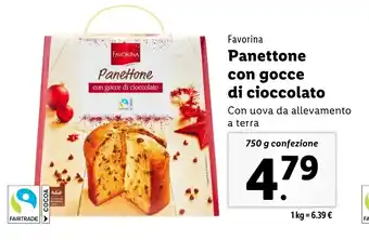 Lidl Favorina Panettone con gocce di cioccolato offerta