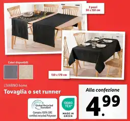 Lidl LIVARNO home Tovaglia o set runner offerta