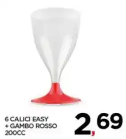 Interspar 6 calici easy + gambo rosso offerta