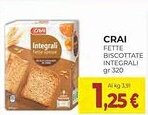 Crai Crai fette biscottate integrali offerta