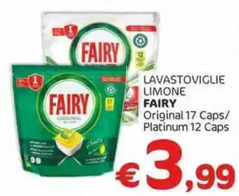 Crai Lavastoviglie limone fairy original 17 caps/ platinum 12 caps offerta