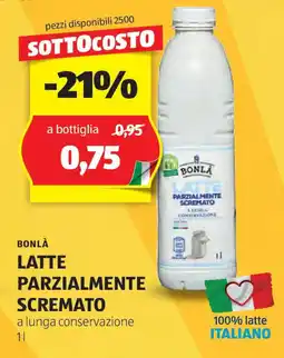 ALDI Bonlà latte parzialmente scremato offerta