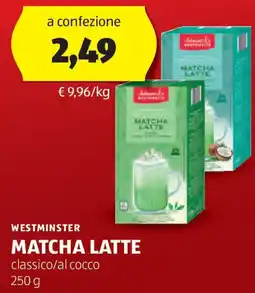 ALDI Westminster matcha latte offerta