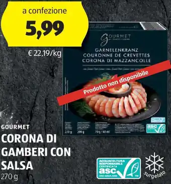 ALDI Gourmet corona di gamberi con salsa offerta