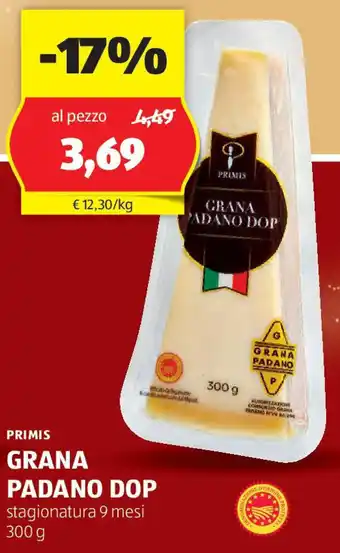 ALDI Primis grana padano dop offerta