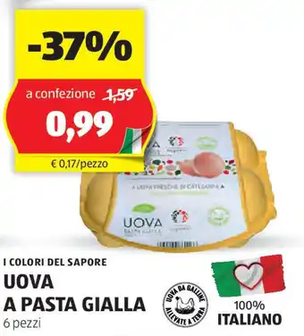 ALDI I colori del sapore uova a pasta gialla offerta