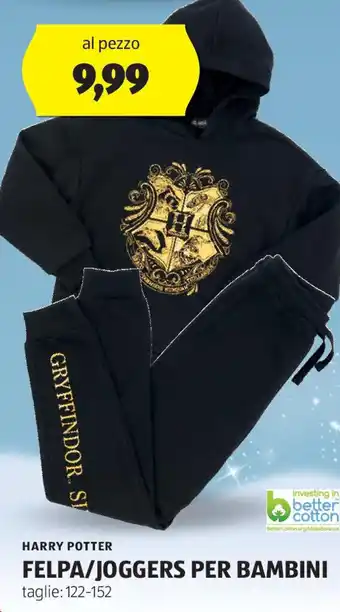 ALDI Harry potter felpa/joggers per bambini offerta