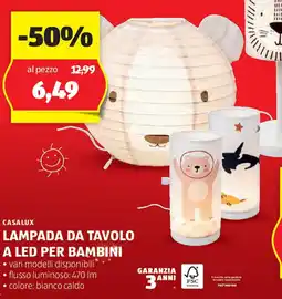 ALDI Casalux lampada da tavolo a led per bambini offerta