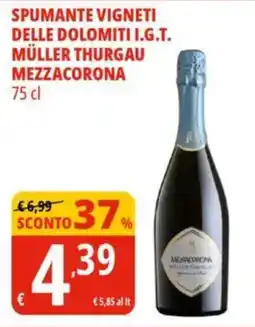 Tigros Spumante vigneti delle dolomiti i.g.t. müller thurgau mezzacorona offerta