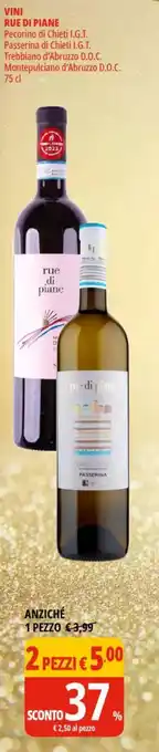 Tigros Vini rue di piane pecorino di chieti i.g.t. offerta