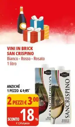 Tigros Vini in brick san crispino bianco - rosso - rosato offerta