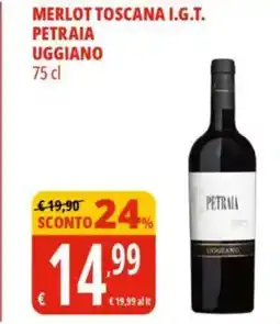 Tigros Merlot toscana i.g.t. petraia uggiano offerta