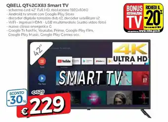 DPiù Qbell QT42GX83 Smart TV offerta