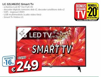 DPiù LG 32LM631C Smart Tv offerta