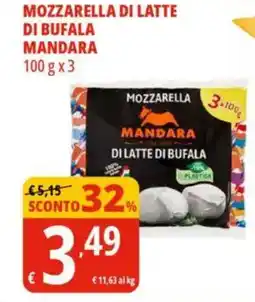 Tigros Mozzarella di latte di bufala mandara offerta