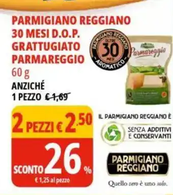 Tigros Parmigiano reggiano 30 mesi d.o.p. grattugiato parmareggio offerta