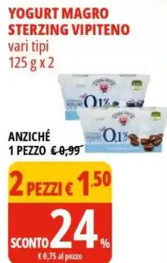 Tigros Yogurt magro sterzing vipiteno vari tipi offerta