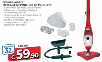 Scopa a Vapore Media Shopping H20 X5 Plus Lite