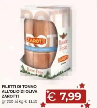 Mercatò Filetti di tonno all'olio di oliva zarotti offerta