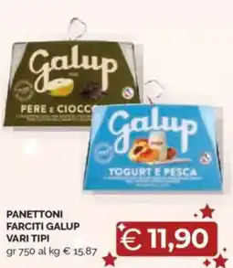 Mercatò Panettoni farciti galup vari tipi offerta