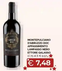 Mercatò Montepulciano d'abruzzo doc appassimento lampasso nero ettore galasso offerta