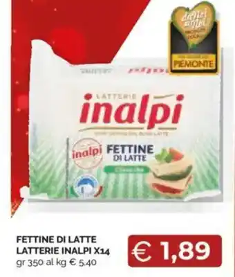 Mercatò Fettine di latte latterie inalpi x14 offerta