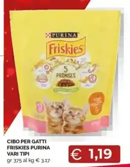 Mercatò Cibo per gatti friskies purina vari tipi offerta