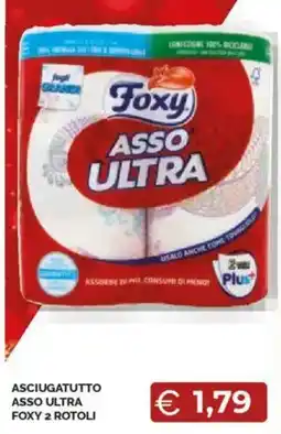 Mercatò Asciugatutto asso ultra foxy 2 rotoli offerta