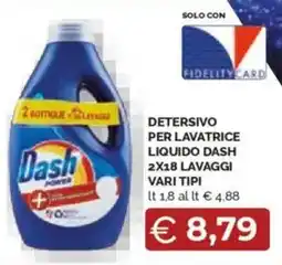 Mercatò Detersivo per lavatrice liquido dash 2x18 lavaggi vari tipi offerta