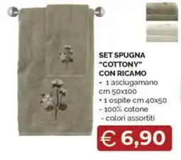 Mercatò Set spugna "cottony" con ricamo offerta