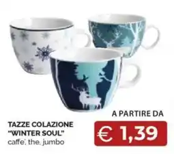 Mercatò Tazze colazione "winter soul" caffe', the, jumbo offerta