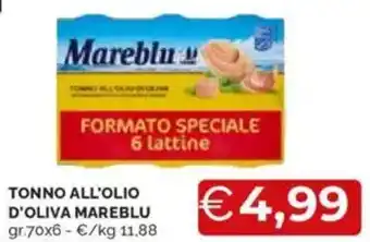 Mercatò Tonno all'olio d'oliva mareblu offerta