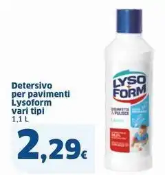 Sigma Detersivo per pavimenti Lysoform vari tipi offerta