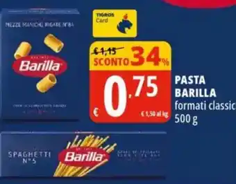 Tigros Pasta barilla formati classici offerta