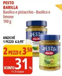 Tigros Pesto barilla Basilico e pistacchio - Basilico e limone offerta