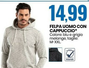 Eurospin Jackberg felpa uomo con cappuccio offerta