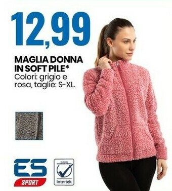 Eurospin Es sport maglia donna in soft pile offerta