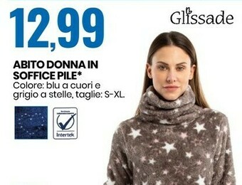 Eurospin Glissade abito donna in soffice pile offerta