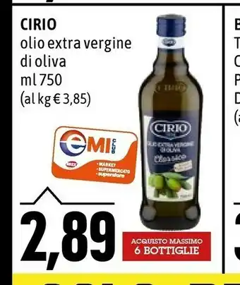 Emi Supermercati Olio extra vergine di oliva ml 750 offerta