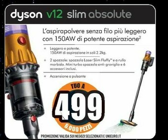 Unieuro V12 slim absolute oro senza sacchetto offerta