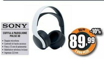 Unieuro Cuffia a padiglione pulse 3d offerta