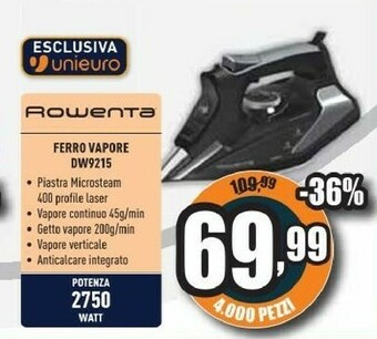 Unieuro Ferro vapore dw9215 offerta