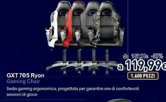 Unieuro Trust gxt 705 ryon sedia da gaming per pc nero, rosso offerta