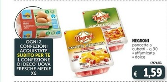 Deco Supermercati Pancetta affumicata in cubetti 90 g(ml) offerta