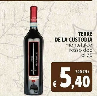 Deco Supermercati Terre de la custodia montefalco rosso doc offerta