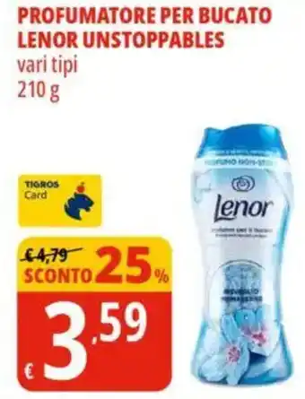 Tigros Profumatore per bucato lenor unstoppables offerta