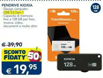 Esselunga Kioxia transmemory u365 unità flash usb 128 gb usb tipo a 3.2 gen 1 (3.1 gen 1) nero offerta